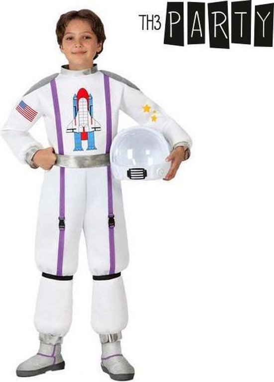 EraSpooky Ruimte cowboykostuum voor heren, volwassenen, ruimtevaarders, astronauten, cosplay, Halloween, jumpsuit, wit, maat L