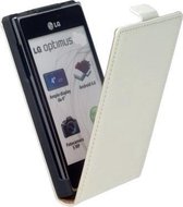 HC Leder Flip Telefoonhoesje - LG Optimus L9 Wit Creme