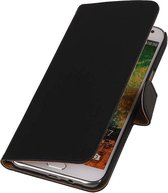Samsung Galaxy E7 - Effen Design Zwart - Book Case Wallet Cover Hoesje