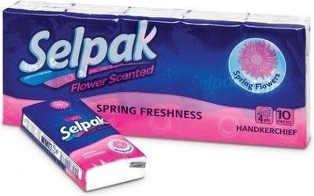 Selpak Zakdoekjes Flower 10 pak