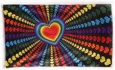 Gevelvlag Regenboog hartjes 90x150 cm