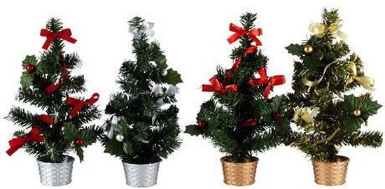 Betasten Platteland Dierentuin s nachts Mini kerstboom met decoratie zilver 30 cm - Kleine kunst Kerstboom | bol.com
