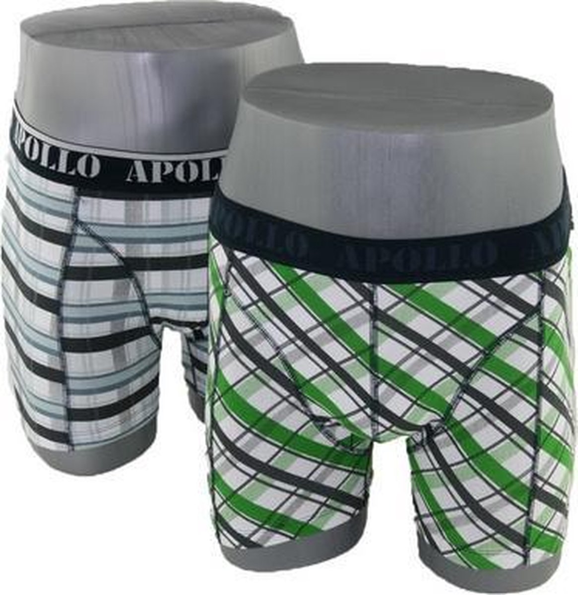 Apollo boxershorts multicheck groen