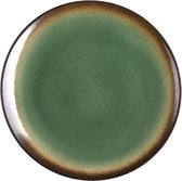 Olympia Nomi Tapascoupeborden - Rond - Groen/zwart - Aardewerk - 25,5 cm - 4 stuks