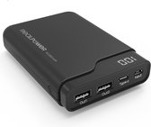 RealPower PB-10000C 10000mAh powerbank 1 x USB-C  2 x USB - zwart