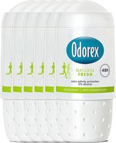 Bol.com Odorex Deodorant Roller Natural Fresh - Deodorant - 6x 50 ml - Voordeelverpakking aanbieding