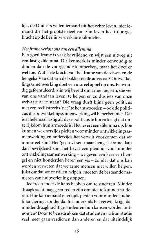Pagina met tekst over framing en politiek. Geen afbeelding.