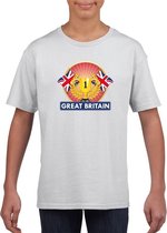 Wit Groot Brittannie/ Engeland supporter kampioen shirt kinderen S (122-128)