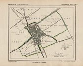 Historische kaart, plattegrond van gemeente Delft in Zuid Holland uit 1867 door Kuyper van Kaartcadeau.com