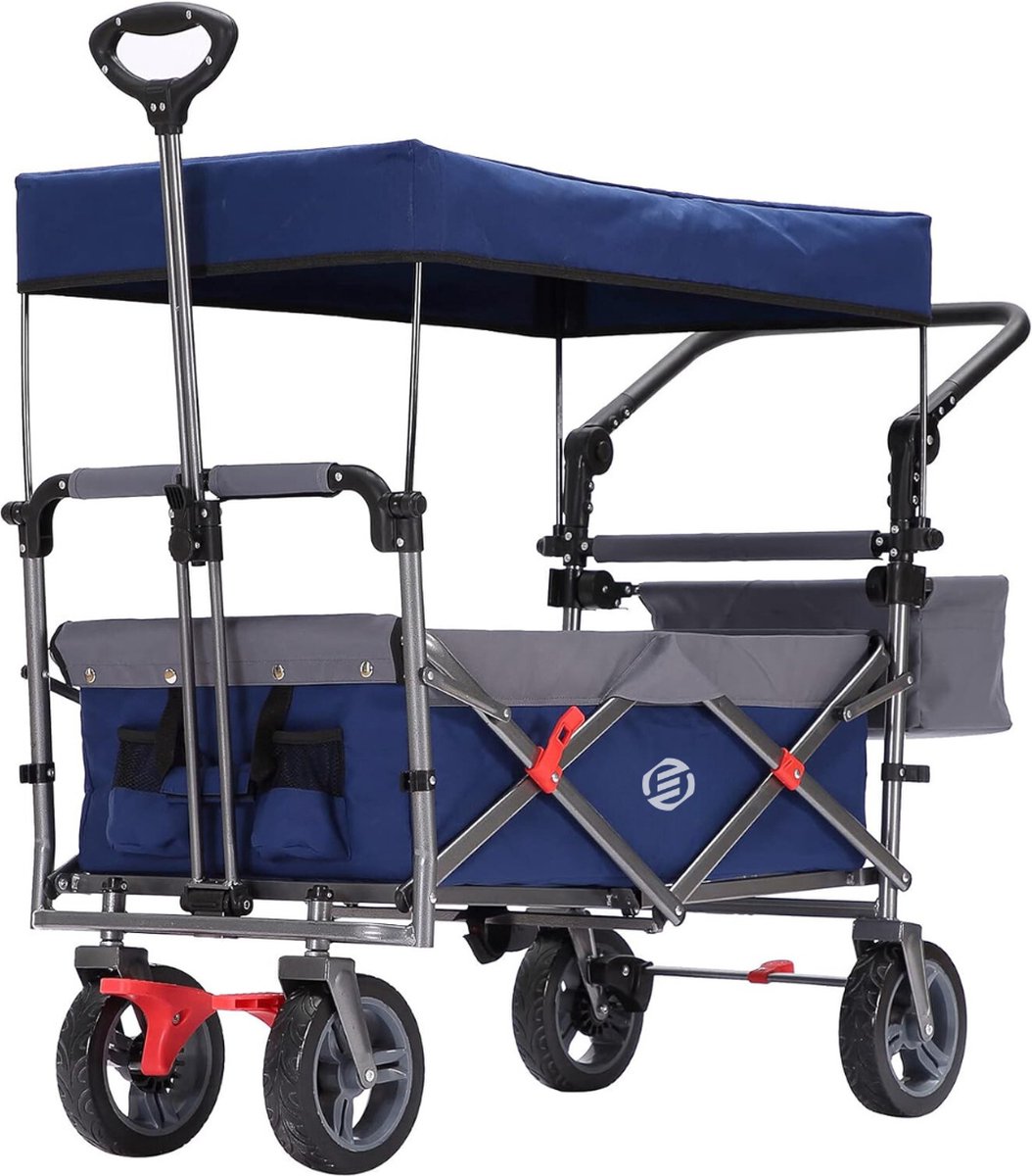 Equivera Bolderkar - Opvouwbare Bolderkar - Bolderwagen - Draaibare Wielen - Meerdere Standen - Strandkar