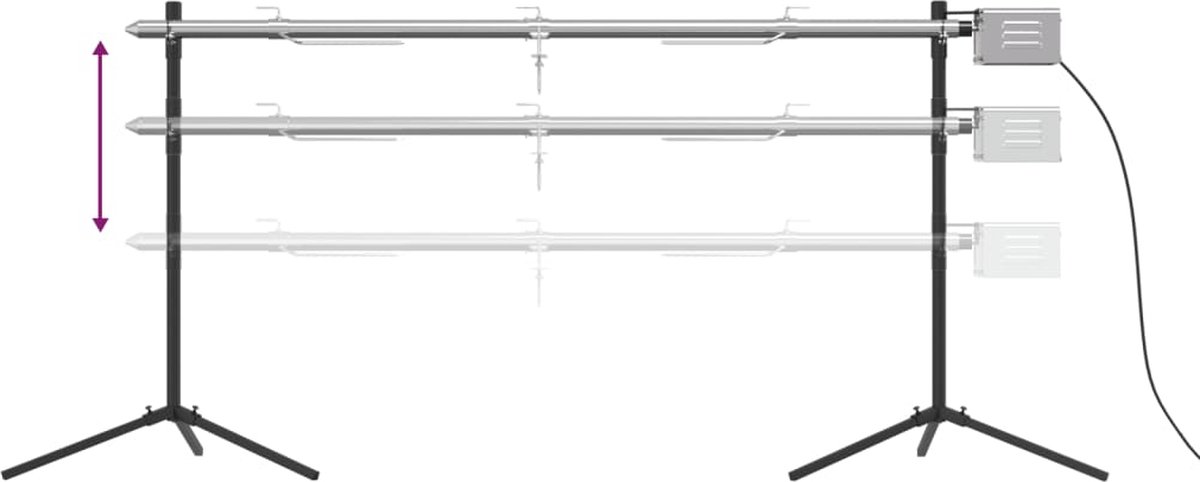 LuxeLivin' - Automatische barbecue met motor 150x46,5x82,5 cm roestvrijstaal