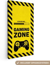 Tableau Peinture Gaming - Citations - Manette - Zone Gaming - Jeu - 40x80 cm - Décoration murale