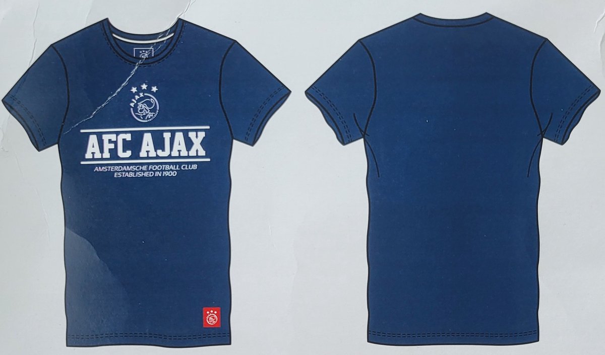 Ajax T-shirt blauw maat 152/158 - AFC Ajax Amsterdam voetbal shirt met korte mouwen