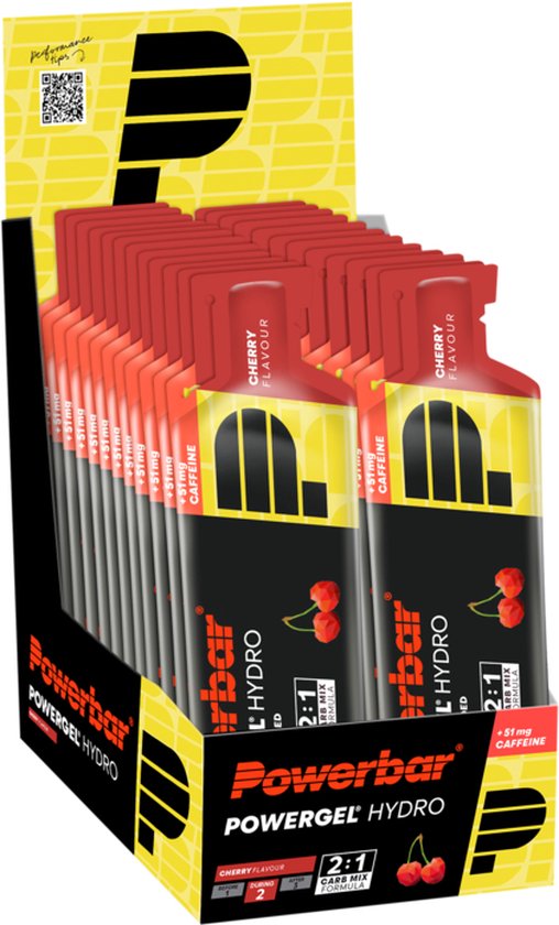 Powerbar PowerGel Hydro (24x67ml) Cherry (with caffeine) - Energie & Uithoudingsvermogen - Energie Gels — afbeelding 3