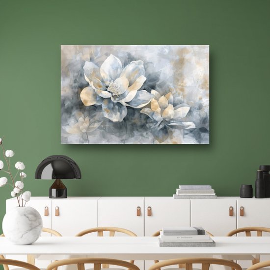 Tableaux Fleurs - Décoration murale nature - Décoration murale Tiges - Décoration murale classique - Tableau toile salon - Décoration salon toile 150x100 cm