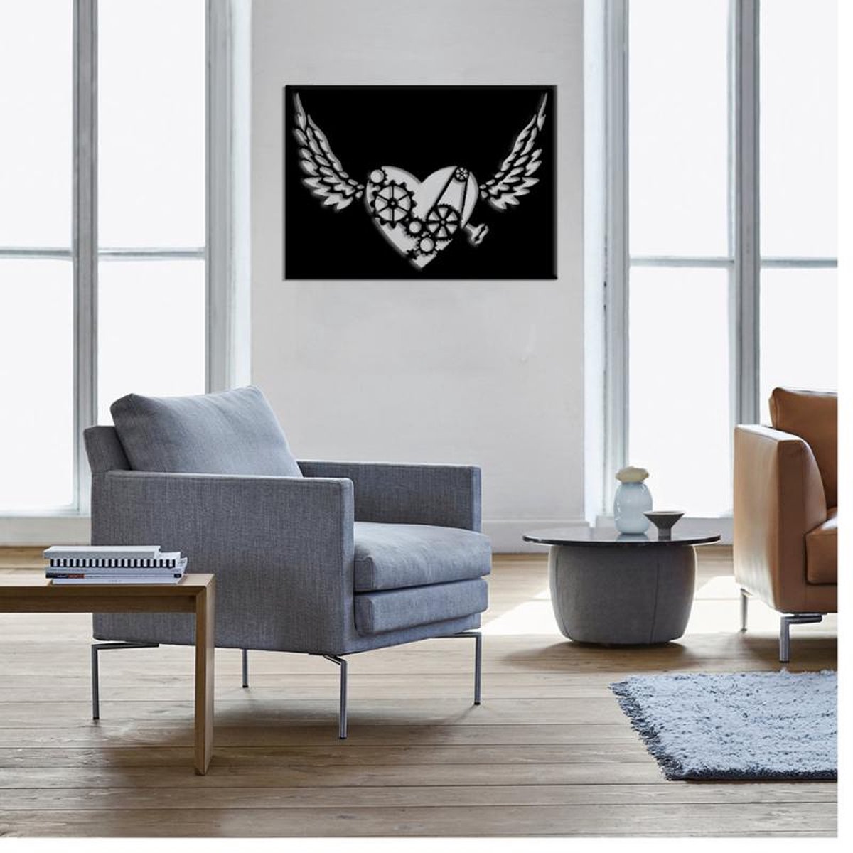 MT-1045, metaal zwart, afmeting 70x50cm