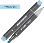 Stylefile Twin Marker - Pastel Blauw - Deze hoge kwaliteit stift is ideaal voor designers, architecten, graffiti artiesten, cartoonisten, & ontwerp studenten