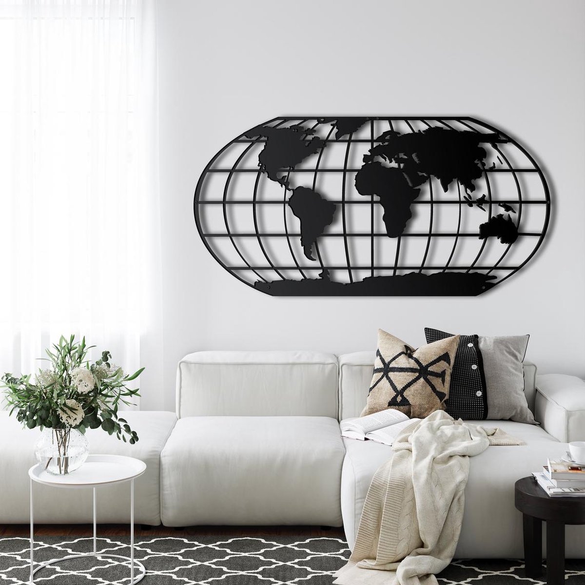 MT-1027, metaal zwart, afmeting 100x49cm