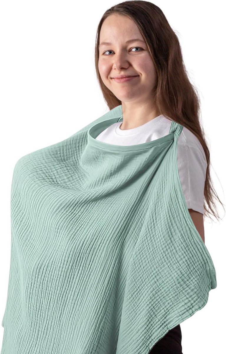 Goedkoopste Borstvoedingsdoek, zachte en ademende borstvoedingssjaal, katoen, borstvoedingsdoek voor onderweg, borstvoedingshoes, cadeaus voor moeder (lichtgroen