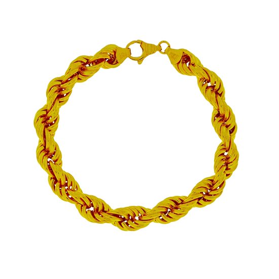 Gouden Koord Rope Armband 8.5 mm 19 cm 22 karaats