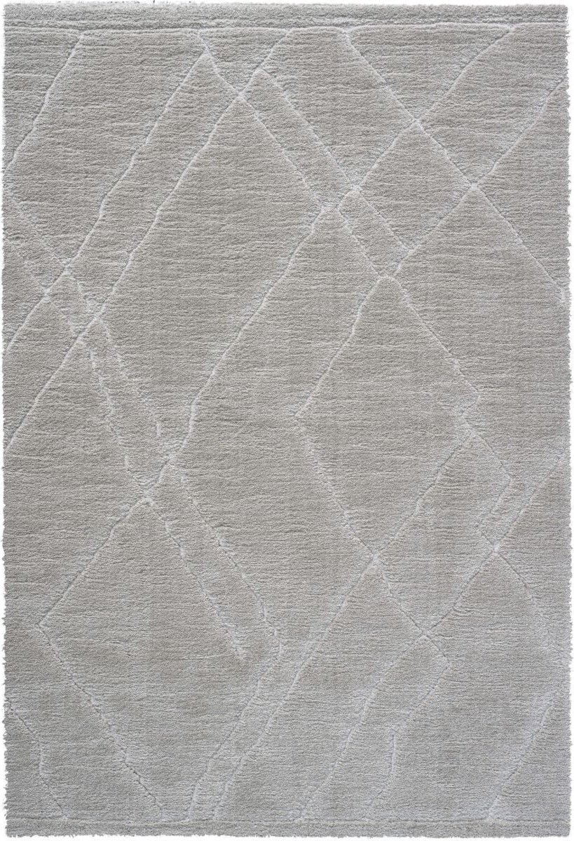 Rugsman Kyoto 014.0005.6292 Vloerkleed - 200 x 290 cm - Ivoor - Rechthoekig - Polyester - Woonkamer - Geometrisch - Shaggy - Hoogpolig, Boho, Modern