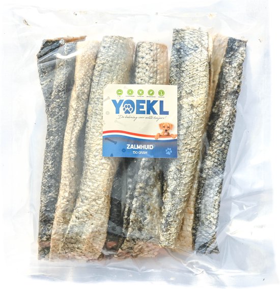 Foto: Yoekl zalmhuid hondensnacks 150 gram hondensnoepjes hondensnacks gedroogd hondensnacks hypoallergeen