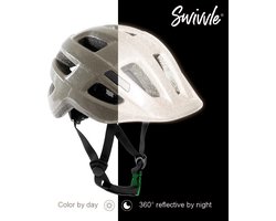 Swivvle® reflecterende fietshelm - S - kinderen - Veilige kinderhelm zichtbaar in het donker - 360° reflector helm in Misty Grey - maat S (51-54 cm) - model Spica