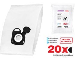 20x Stofzuigerzakken geschikt voor Rowenta Silence Force / X-Trem 3D Stofzuigerzakken - Vervanging voor Silence Force 4A Compact - X-Trem Power - ZR200520 - ZR200540 - ZR200720 - ZR200920 stofzakken