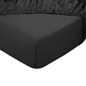 Hoeslaken - 100% coton naturel - 180x200 - noir