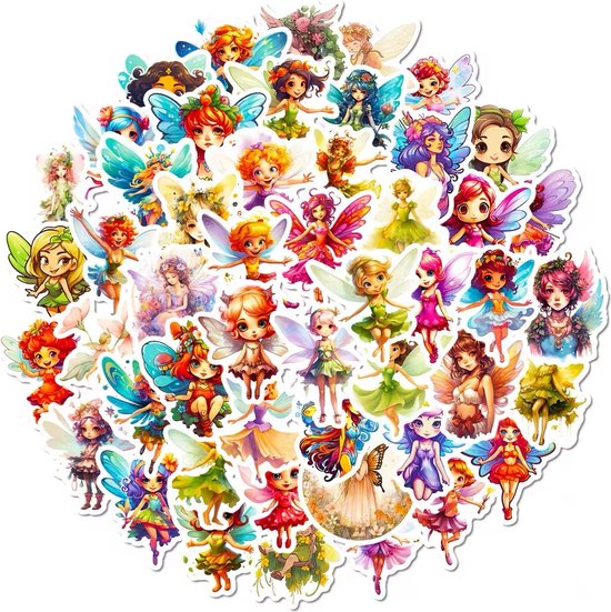 Bloemen Fee Stickers - Set van 50 Stuks