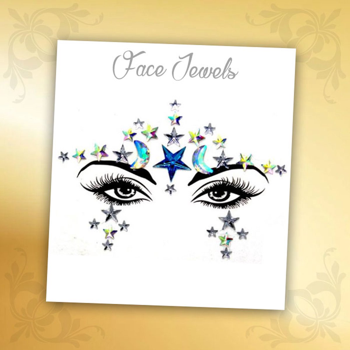 Glitter Face Jewels Diamant - Festival Zilver Glitters - Steentjes Strass met Plaklaag - Plak Diamantjes voor Lichaam en Gezicht - Rhinestone Diamonds Gems Euphoria - Versiering Make-up