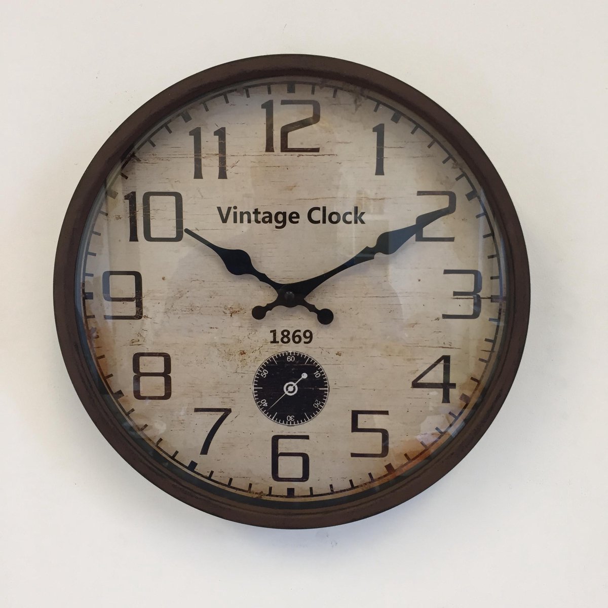 Wandklok 1869 Industrieel Vintage
