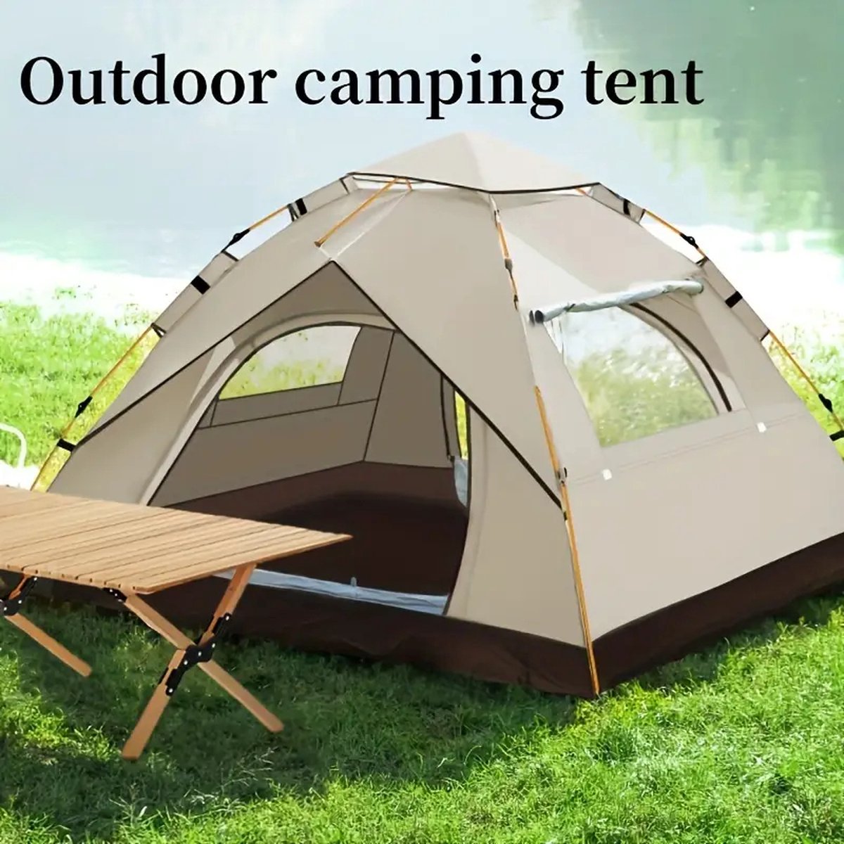 Automatische Pop-up Kamperen Tent voor 2-3-4 Personen - Camping Tent -Waterdichte Zonnetent -Inclusief Grote Draagtas- Draagbare Tent voor Buiten - Ideaal voor Gezinscamping en Buitenactiviteiten - Groen – foto 3