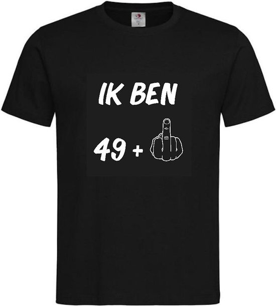 T-shirt unisexe Adultes texte drôle "J'ai 49 + 1" sur le devant | manche courte | Noir / blanc | taille XL