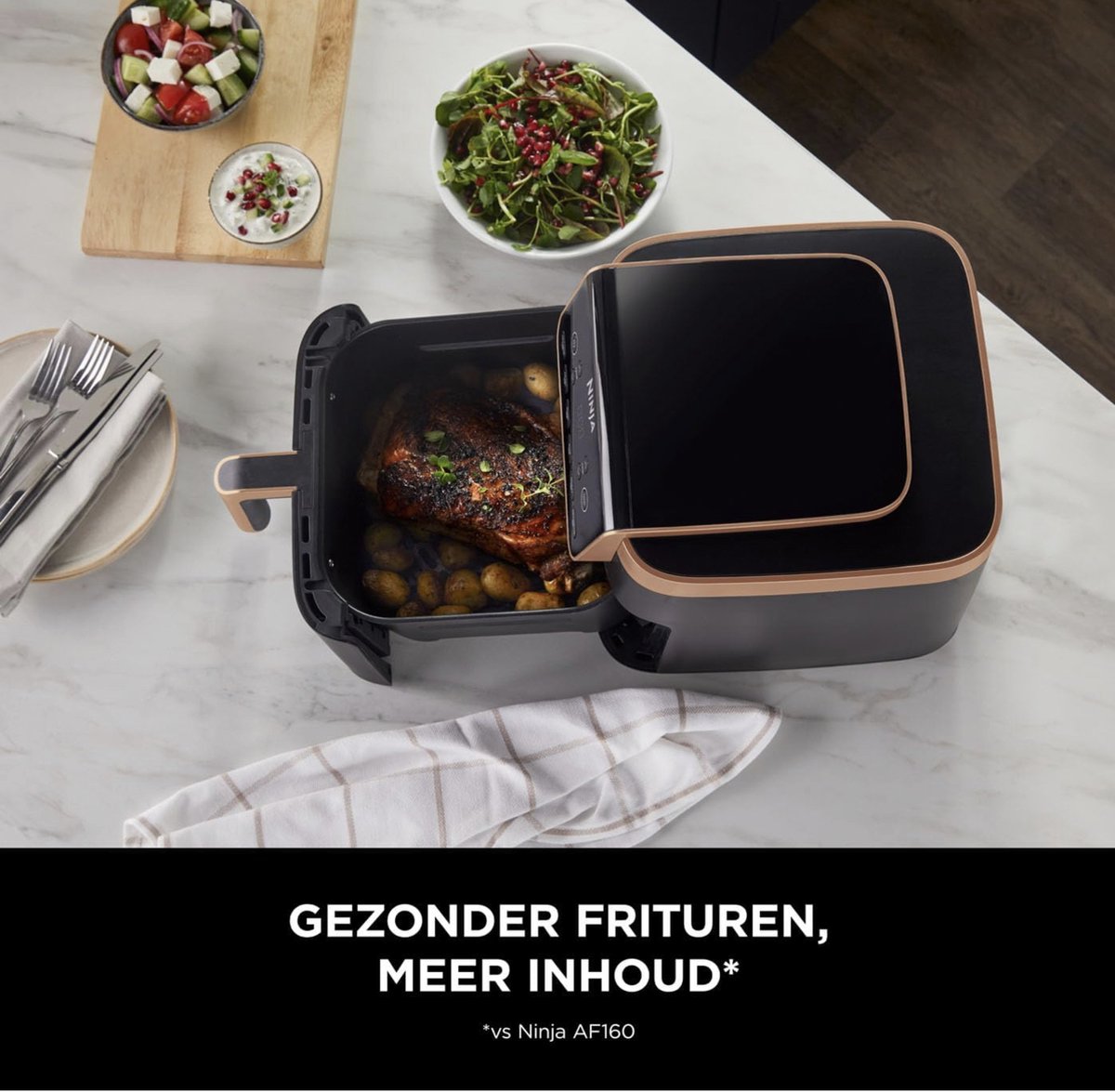 Ninja MAX PRO Heteluchtfriteuse met 2 Lades 6,2 l Zwart/RVS - afbeelding 3