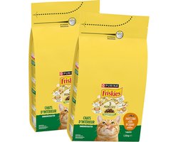 Friskies droogvoer voor katten - Kip & Groenten - kattenvoer voor binnenhuiskatten - 2 zakken - 2 x 1500g