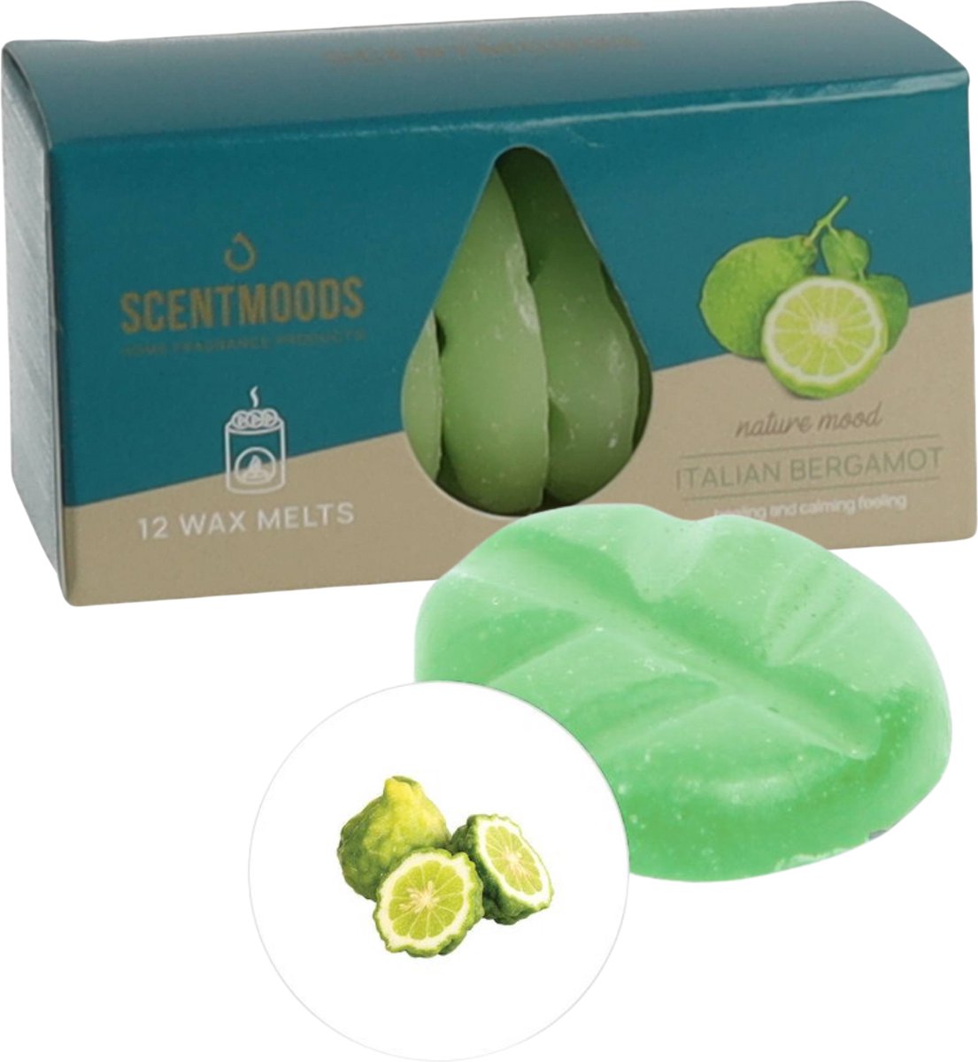Scentmoods Bergamot Geurchips - Geurblokjes - Huisparfum - Geurchips - Waxmelts - Geschikt voor Geurbrander en Waxbrander - 12 Stuks