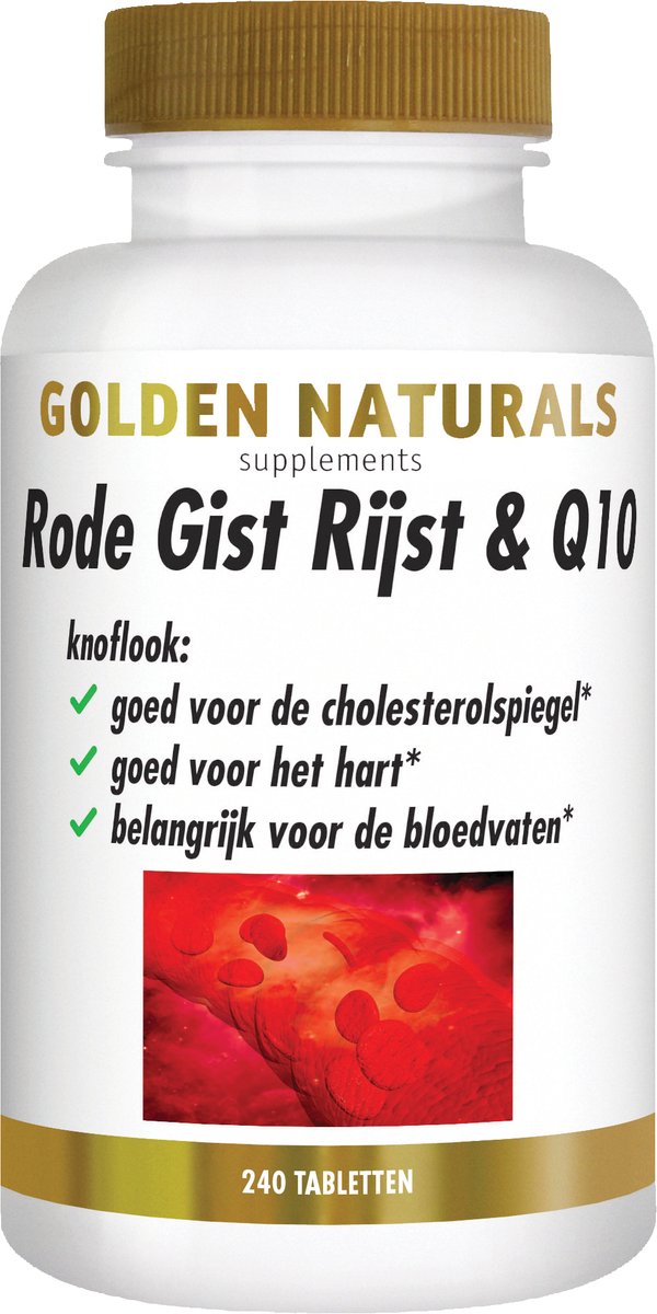 Goedkoopste Golden Naturals Rode Gist Rijst & Q10 (240 veganistische tabletten
