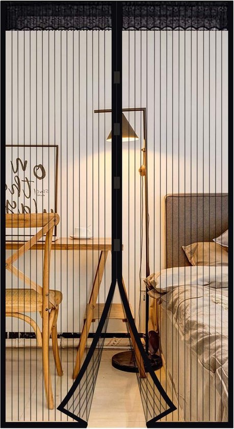 Magnetische vliegendeur 105 x 220 cm Magnetisch Vliegengaas Magnetisch Horgordijn Tegen Insecten Automatisch Sluitend, Montage Zonder Boren,voor Balkon, Woonkamer of Terrasdeur - Beige