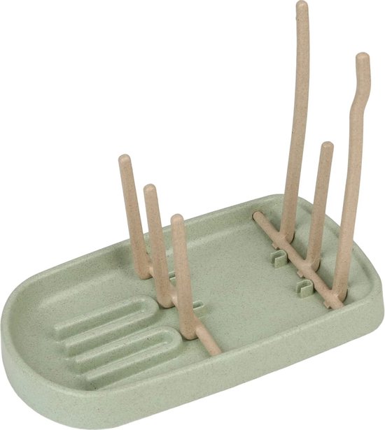 Flessenrek Afdruiprek voor Babyflessen met lekbak - Flessendroogrek met BIO Tarwestro - Groen van Vita Verde — afbeelding 4