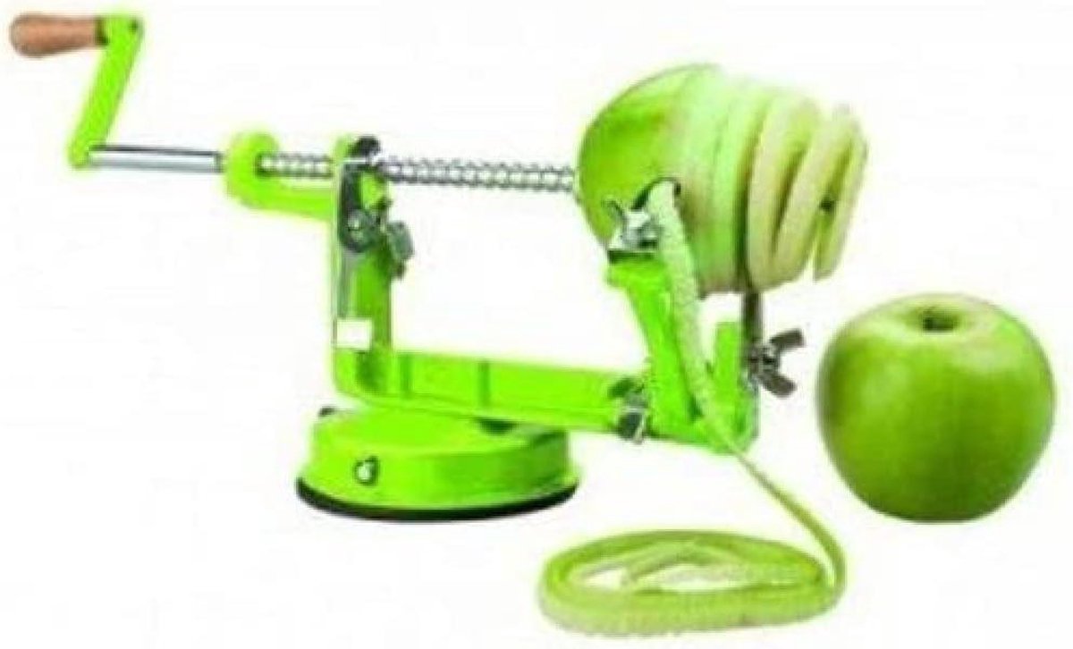 Appelschiller 3-in-1 - RVS - Zilver/Groen - 33 cm - Keukenhulpmiddel - Fruitapparaat