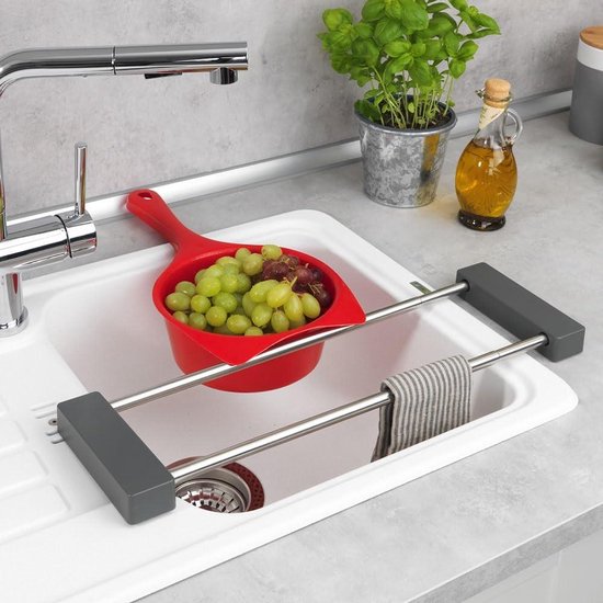 Alveus Accessoires - Bakje voor in de spoelbak, 420x190x72 mm, geperforeerd, roestvrij staal