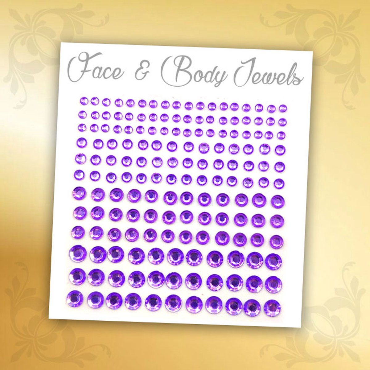 Glitter Face & Body Jewels (Paars) - Festival Glitters - Steentjes Strass met Plaklaag - Plak Diamantjes voor Lichaam en Gezicht - Rhinestone Diamonds Gems Euphoria