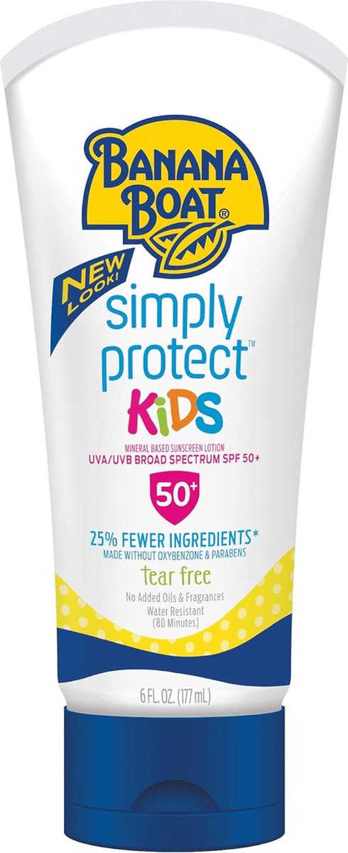 Goedkoopste Banana Boat Kids 100 Mineral Lotion Sunscreen - Zonnebrand - SPF 50 - 177ml