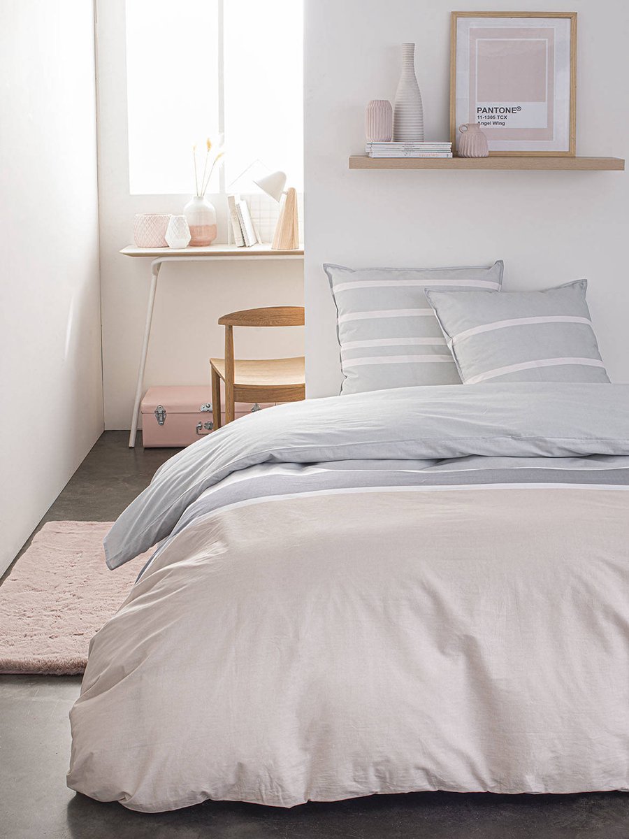 Beddengoed van katoen SOFT PINK, dubbelzijdig