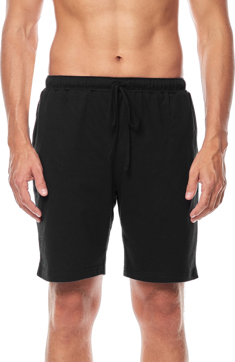 Timone TI-TI30-114-PP Heren Pajamabroek - kort - Pyjamashorts - met zakken - elastische tailleband met koord - 100% Katoen - Zwart - XXL