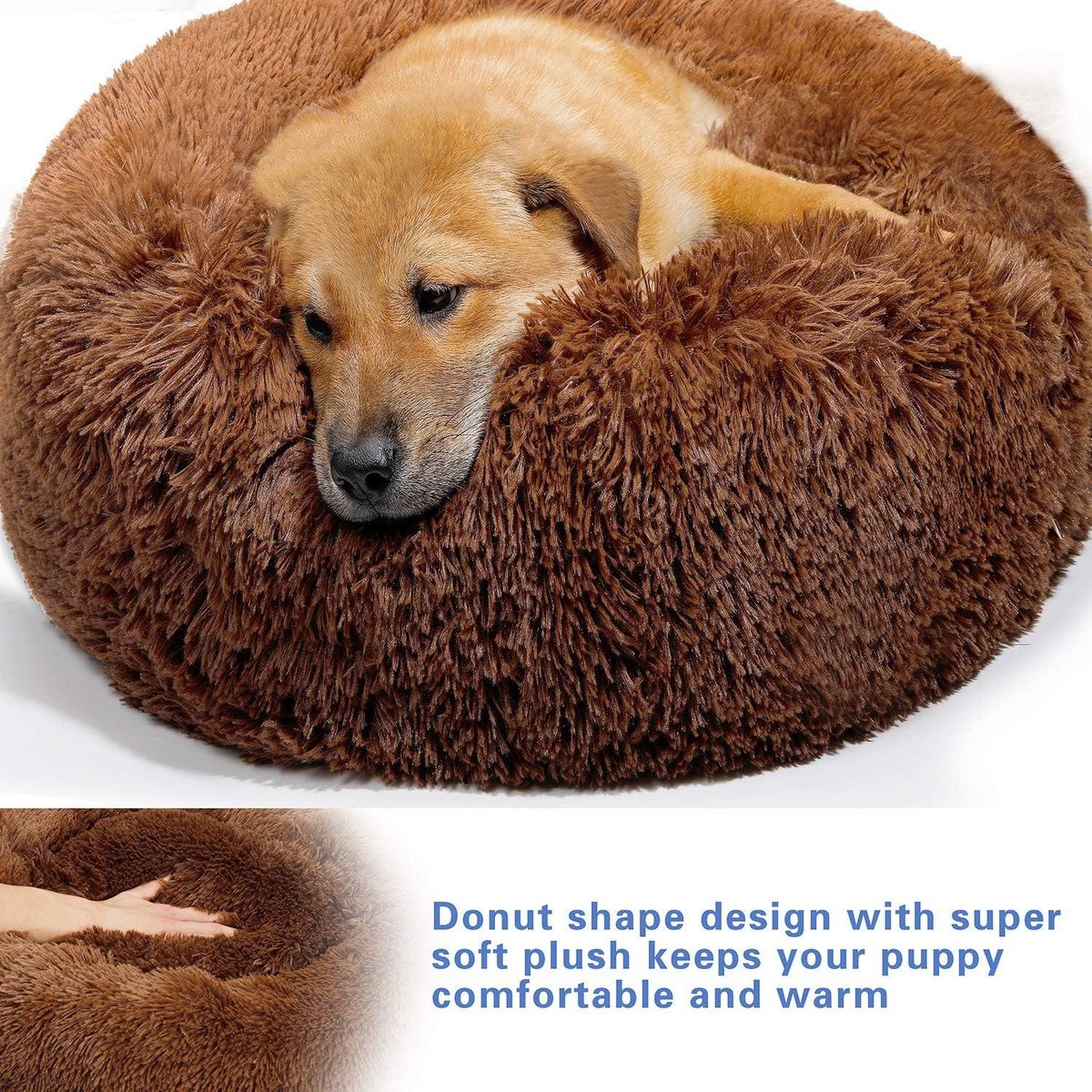 TAMOWA Kattenbed, hondenbed, donut huisdierbed, hond en kat