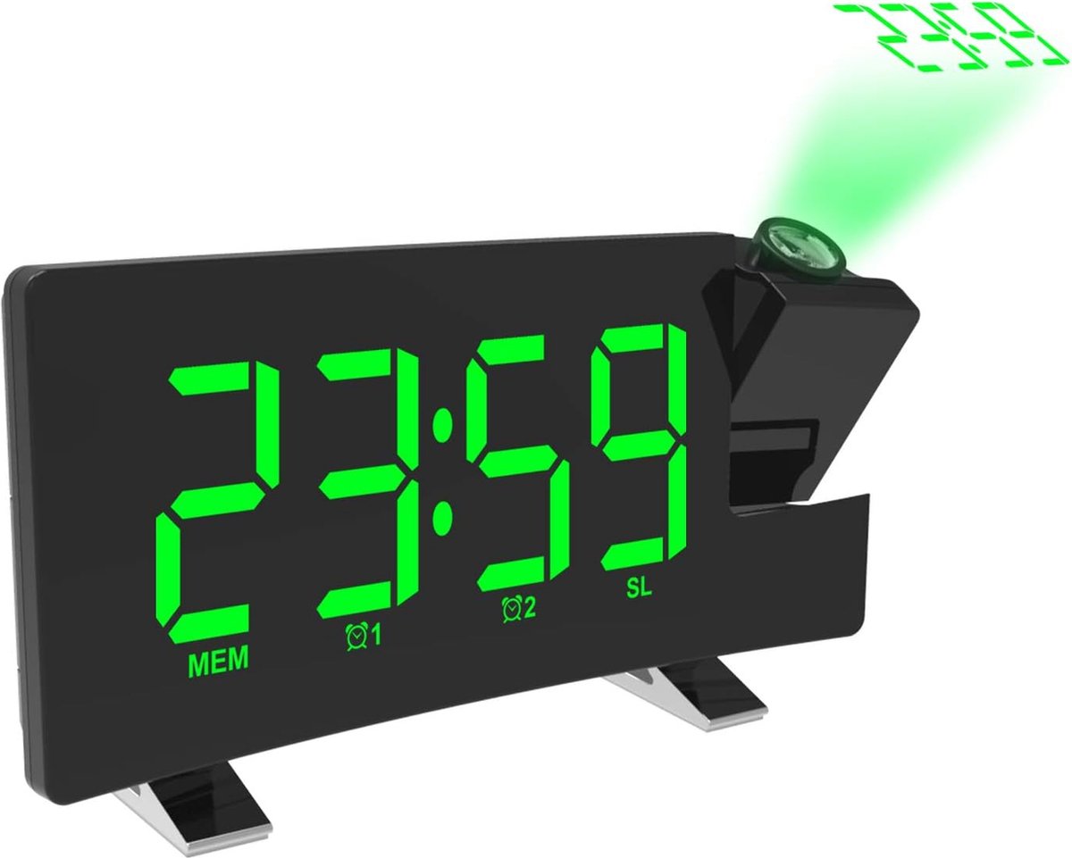 Solacis Wekkerradio Met Projectie - Wekkerradio - Digitale wekker - Wekkerradio kinderen - Wekker met projectie op plafond - Must have!