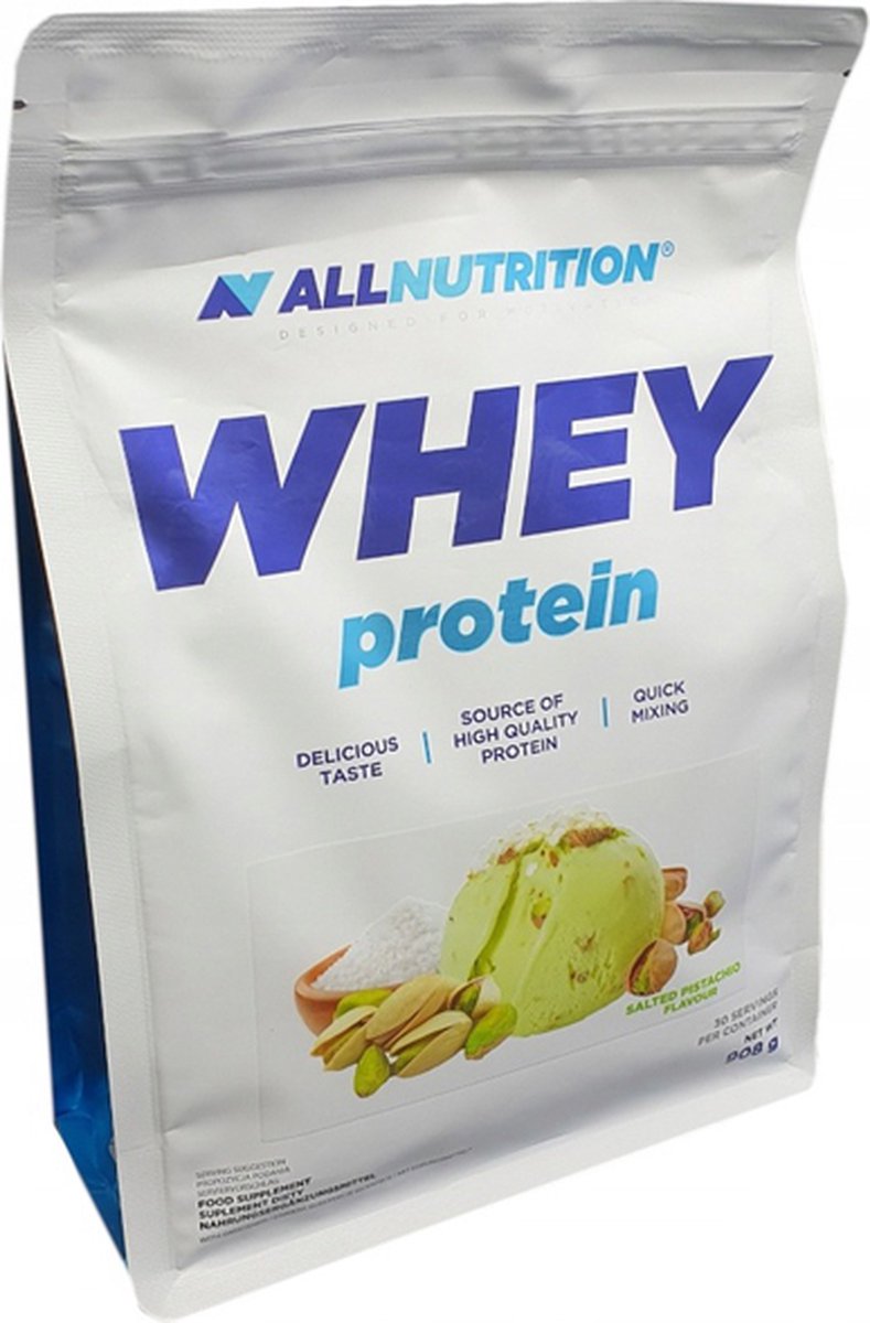 Goedkoopste AllNutrition | Whey protein | Salted Pistachio | 908gr 30 servings | Eiwitshake | Proteïne shake | Eiwitten | Whey Protein | Whey Proteïne | Supplement | Concentraat | Nutriworld