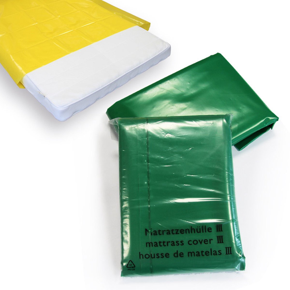 PE-matrashoezen Beschermhoes maat III GROEN, 1700 x 2400 x 0,09 mm, individueel verpakt